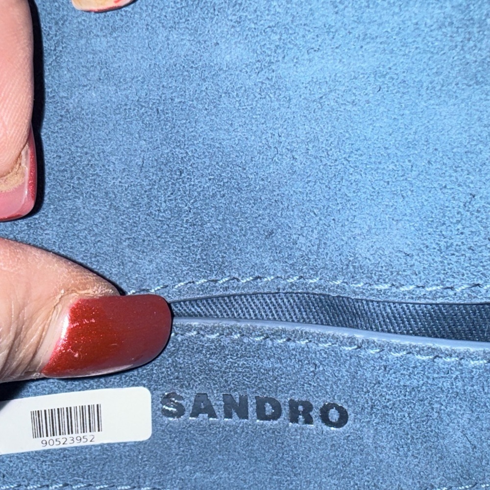Sandro Light Blue Woven Shoulder Bag - Picture 11 of 16